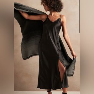 Banana republic black slip dress
